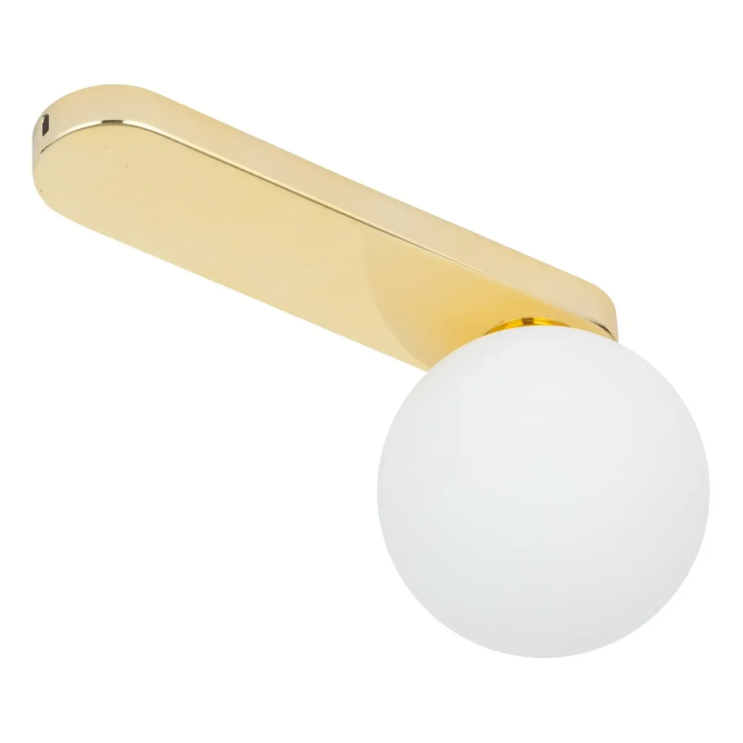 Shop Sklep Kaja Pojedyncza, złota lampa sufitowa z białą kulą TK 4698 z serii BIANCA