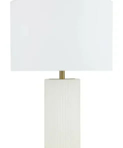 Ponadczasowa, abażurowa lampka stołowa LP-787/1T BIAŁA TOKIO | Kaja*Sklep Kaja Shop