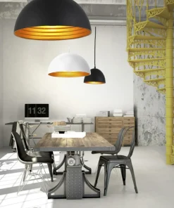 Fashion Sklep Kaja Ponadczasowa, czarno-złota lampa wisząca ⌀40cm AZ1394 MODENA | Kaja