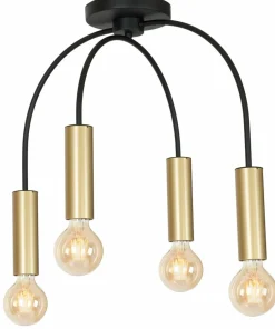 Fashion Sklep Kaja Ponadczasowa, czarno-złota lampa sufitowa LX 0506 z serii LOPPE | Kaja