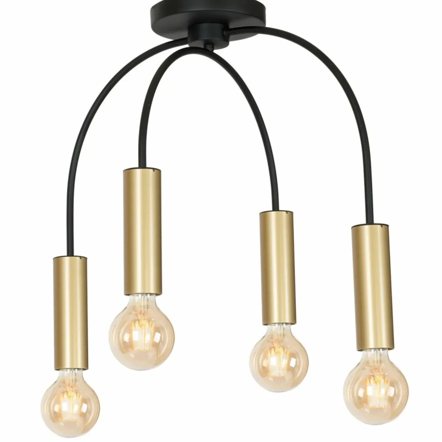 Fashion Sklep Kaja Ponadczasowa, czarno-złota lampa sufitowa LX 0506 z serii LOPPE | Kaja