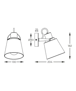 Ponadczasowa lampa ścienna z kloszem S230827401 BADOSA | Kaja*Sklep Kaja Store