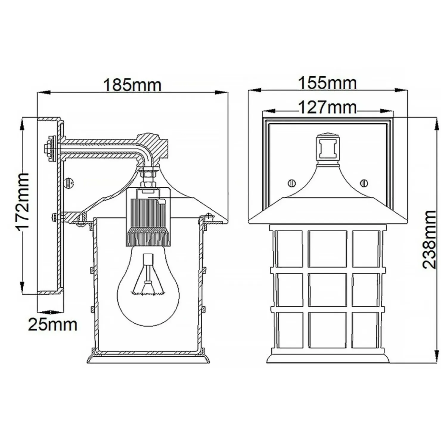 Ponadczasowa lampa elewacyjna HK-FREEPORT2-S-TWH z serii FREEPORT*Sklep Kaja Cheap