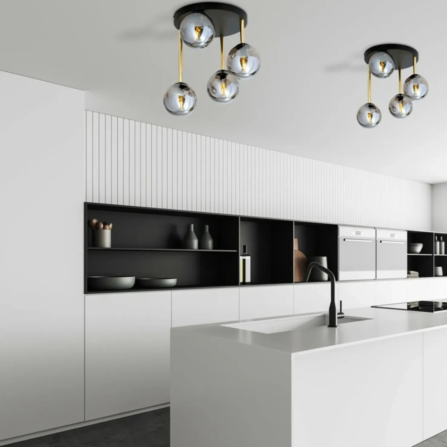 Ponadczasowa lampa sufitowa z ciemnymi kloszami 1259/4 z serii DOLCE*Sklep Kaja Best Sale