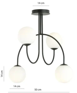 Best Sale Sklep Kaja Ponadczasowa lampa sufitowa z kloszami 1288/4A z serii ARCHI | Kaja