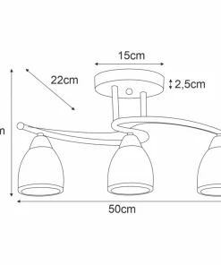 Ponadczasowa lampa sufitowa K-JSL-8090/3 CHR SAMIRA | Kaja Oświetlenie*Sklep Kaja Online