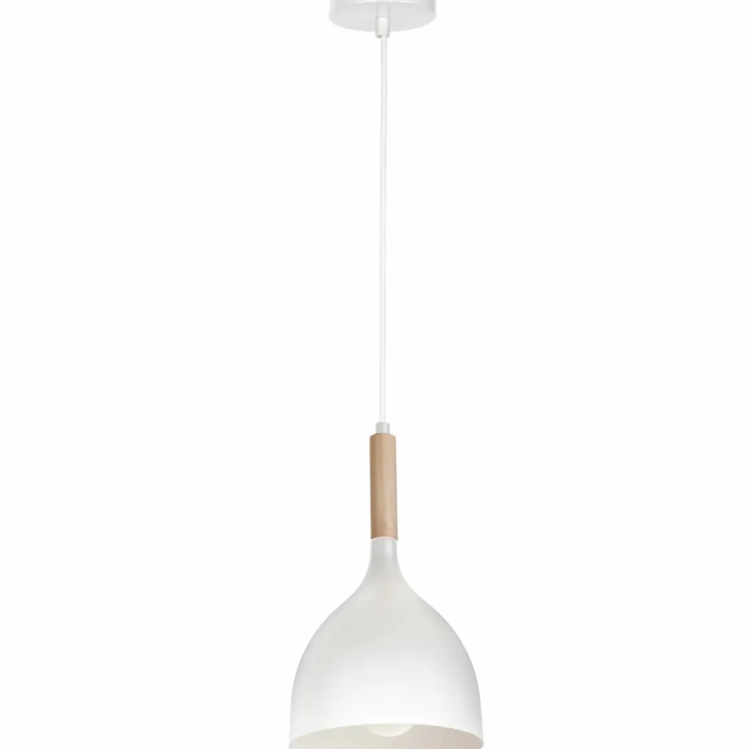 Shop Sklep Kaja Ponadczasowa lampa wisząca, w kolorze bieli LX 1194 z serii NOAK WOOD