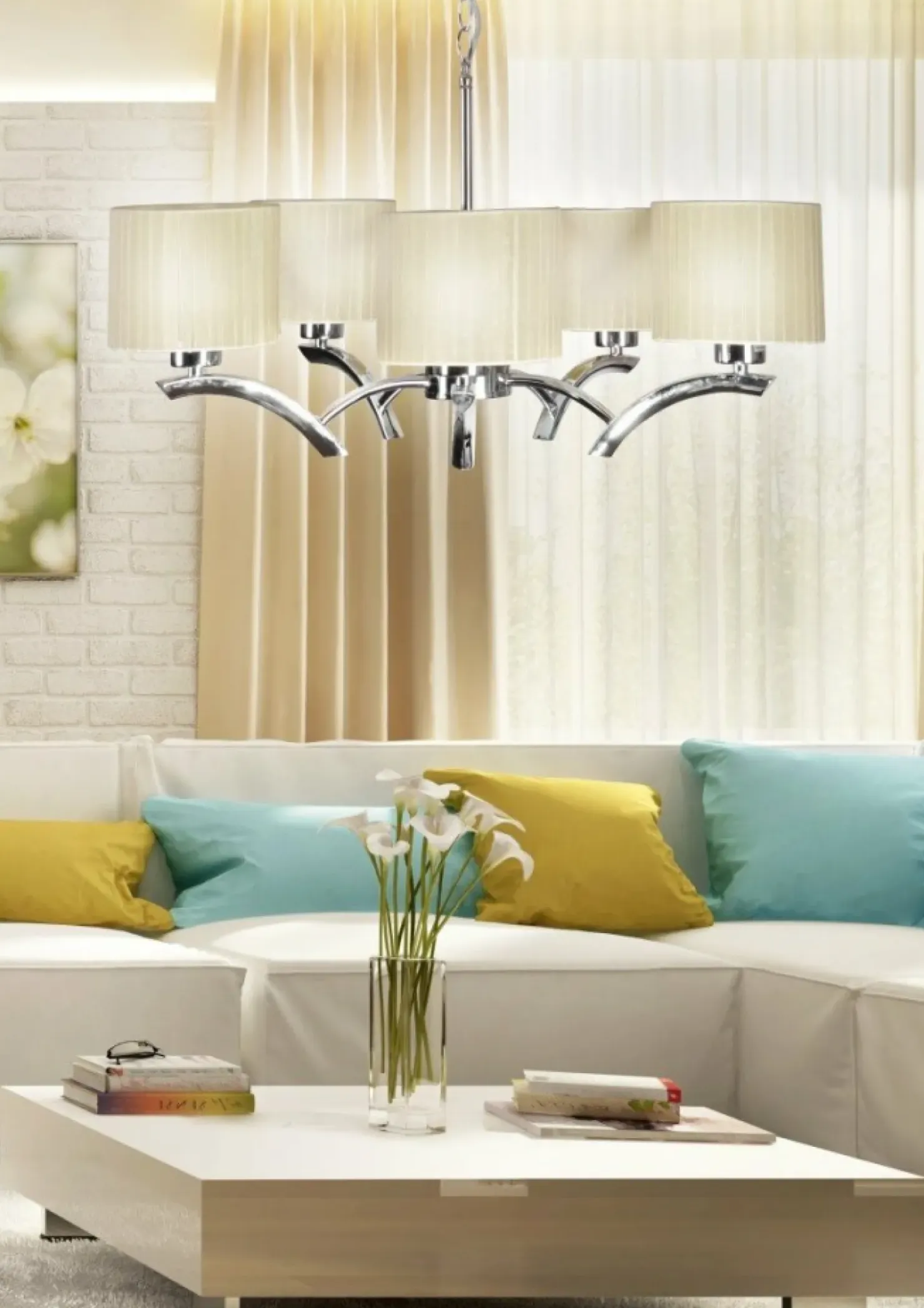 Ponadczasowa lampa z beżowymi abażurami 35-04222 DRAGA | Kaja*Sklep Kaja Store