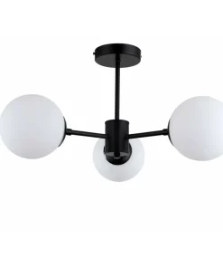 Outlet Sklep Kaja Ponadczasowa lampa z okrągłymi kloszami LP-1345/3P BK z serii ROMA