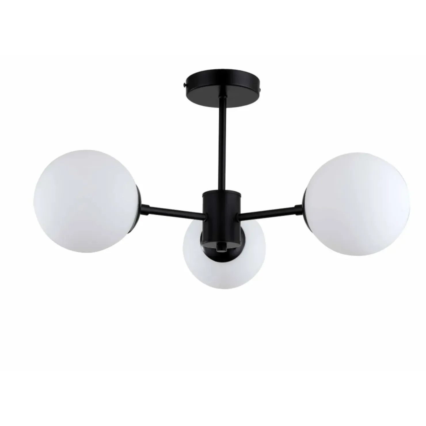Outlet Sklep Kaja Ponadczasowa lampa z okrągłymi kloszami LP-1345/3P BK z serii ROMA