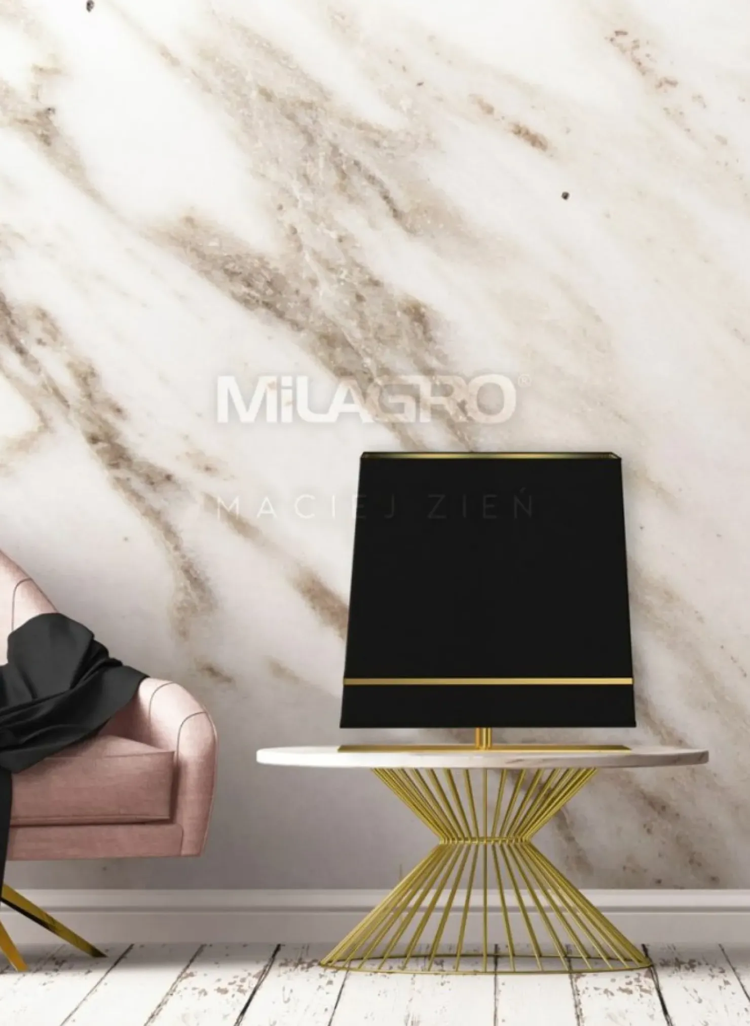 Ponadczasowa, mosiężna lampka do salonu MZ5025 VOLANS | Kaja*Sklep Kaja Fashion