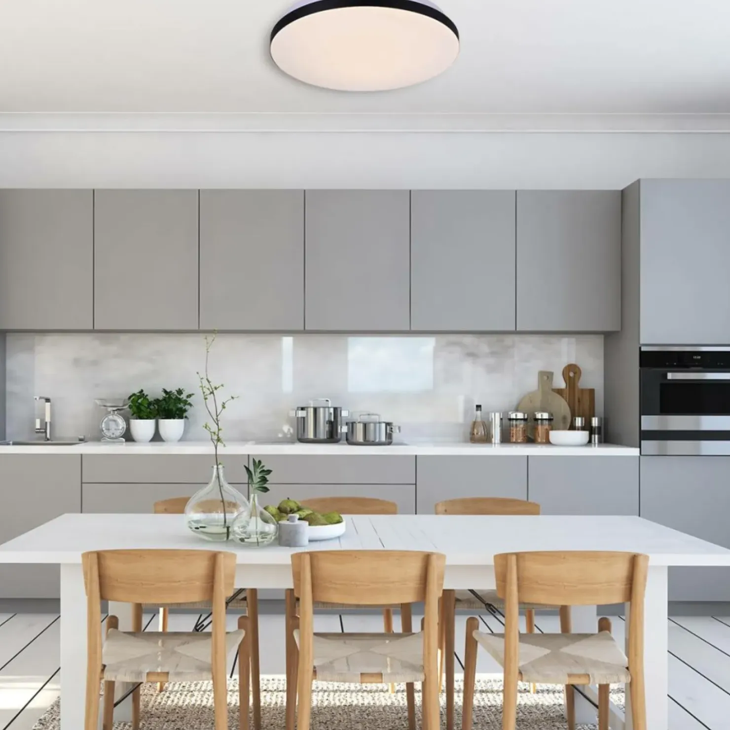 Ponadczasowa, okrągła lampa sufitowa LED LP-335/1C S 4BK – BABILON*Sklep Kaja Fashion