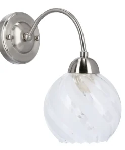Ponadczasowa, srebrna lampa ścienna z kloszem 21-16317 BAIDA | Kaja*Sklep Kaja Best Sale