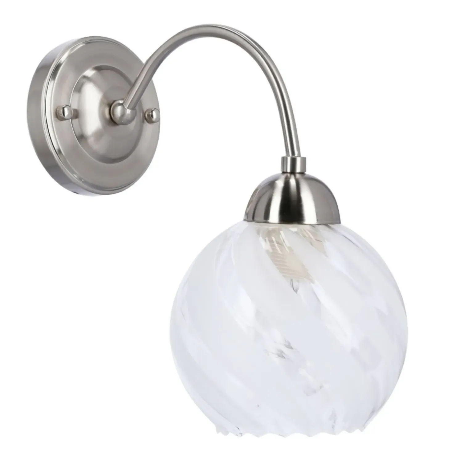 Ponadczasowa, srebrna lampa ścienna z kloszem 21-16317 BAIDA | Kaja*Sklep Kaja Best Sale