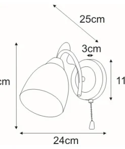 Ponadczasowy kinkiet z włącznikiem K-JSL-6218/1W CHR ARON | Kaja*Sklep Kaja Store