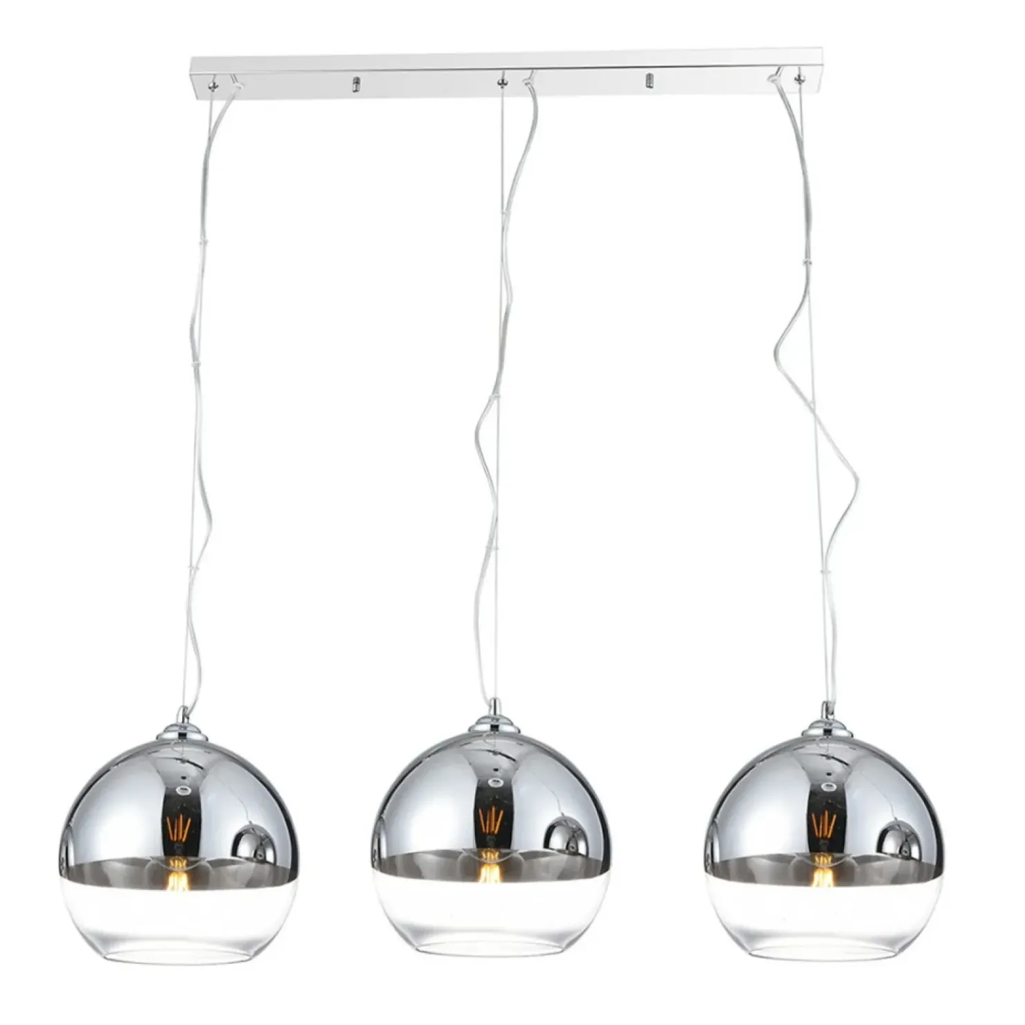 Shop Sklep Kaja Potrójna owana lampa wisząca nad stół AZ3103 IRIS | Kaja chrom