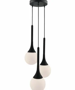Clearance Sklep Kaja Potrójna, czarna lampa wisząca z kloszami ANT 5170 JUN | Kaja