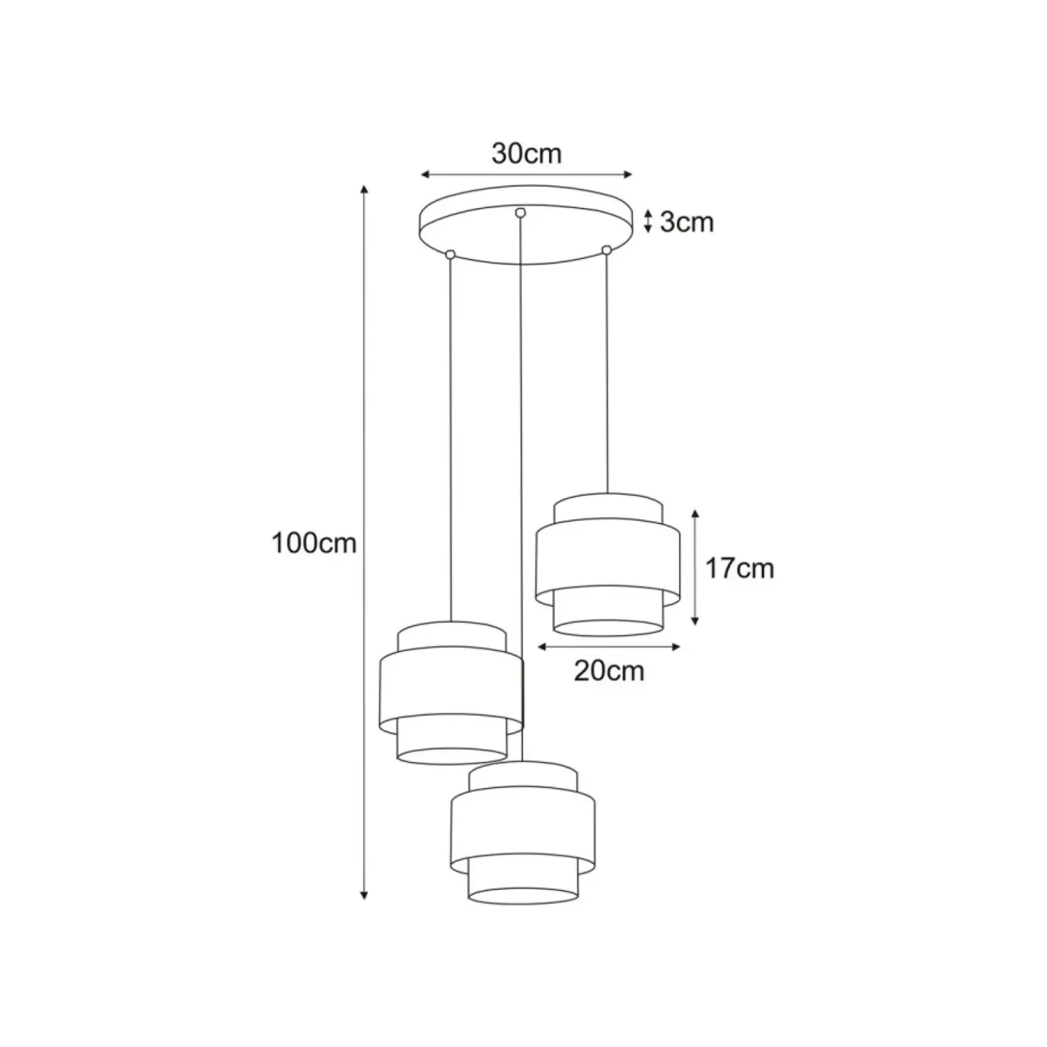 Potrójna, czarno-szara lampa wisząca, regulowana K-5172 z serii ETELA*Sklep Kaja Flash Sale