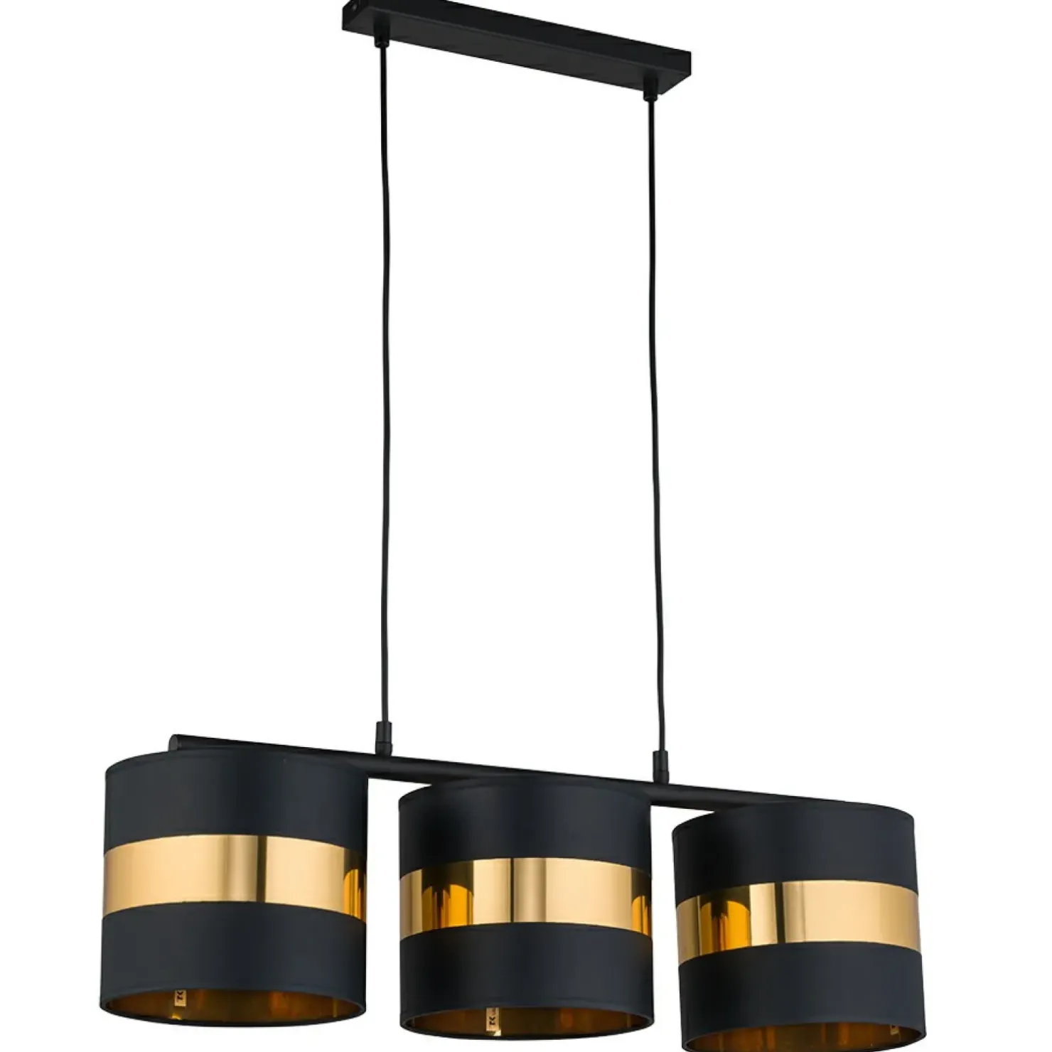 Flash Sale Sklep Kaja Potrójna, czarno-złota lampa wisząca z abażurami TK 4380 z serii PARIS
