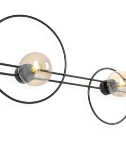 Potrójna lampa ścienna z bursztynowymi kloszami K-5348 z serii CORSA*Sklep Kaja Discount