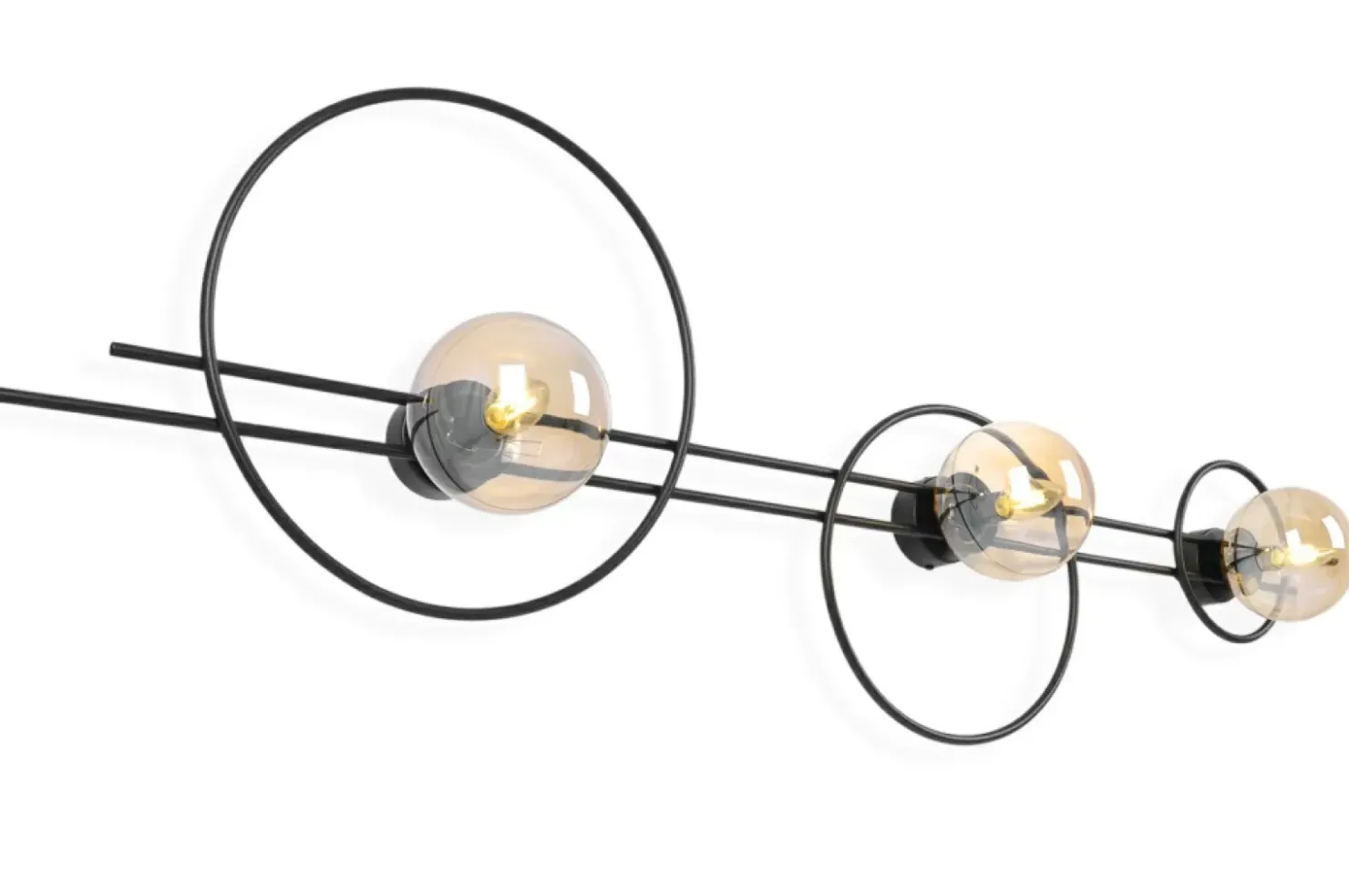 Potrójna lampa ścienna z bursztynowymi kloszami K-5348 z serii CORSA*Sklep Kaja Discount