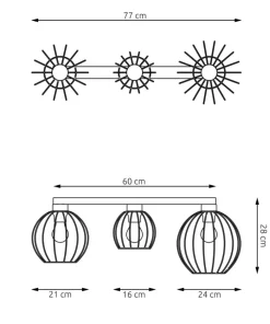 Fashion Sklep Kaja Potrójna lampa sufitowa do loftowego salonu 1370/3 z serii NEST