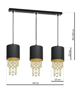Potrójna lampa wisząca do salonu z abażurem MLP64400 z serii ALMERIA | Kaja Oświ*Sklep Kaja Flash Sale