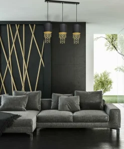 Potrójna lampa wisząca do salonu z abażurem MLP64400 z serii ALMERIA | Kaja Oświ*Sklep Kaja Flash Sale