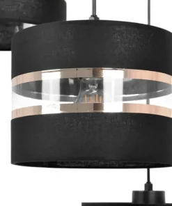 Potrójna lampa wisząca, w kolorze czerni i złota K-5202 z serii NICEA*Sklep Kaja Discount