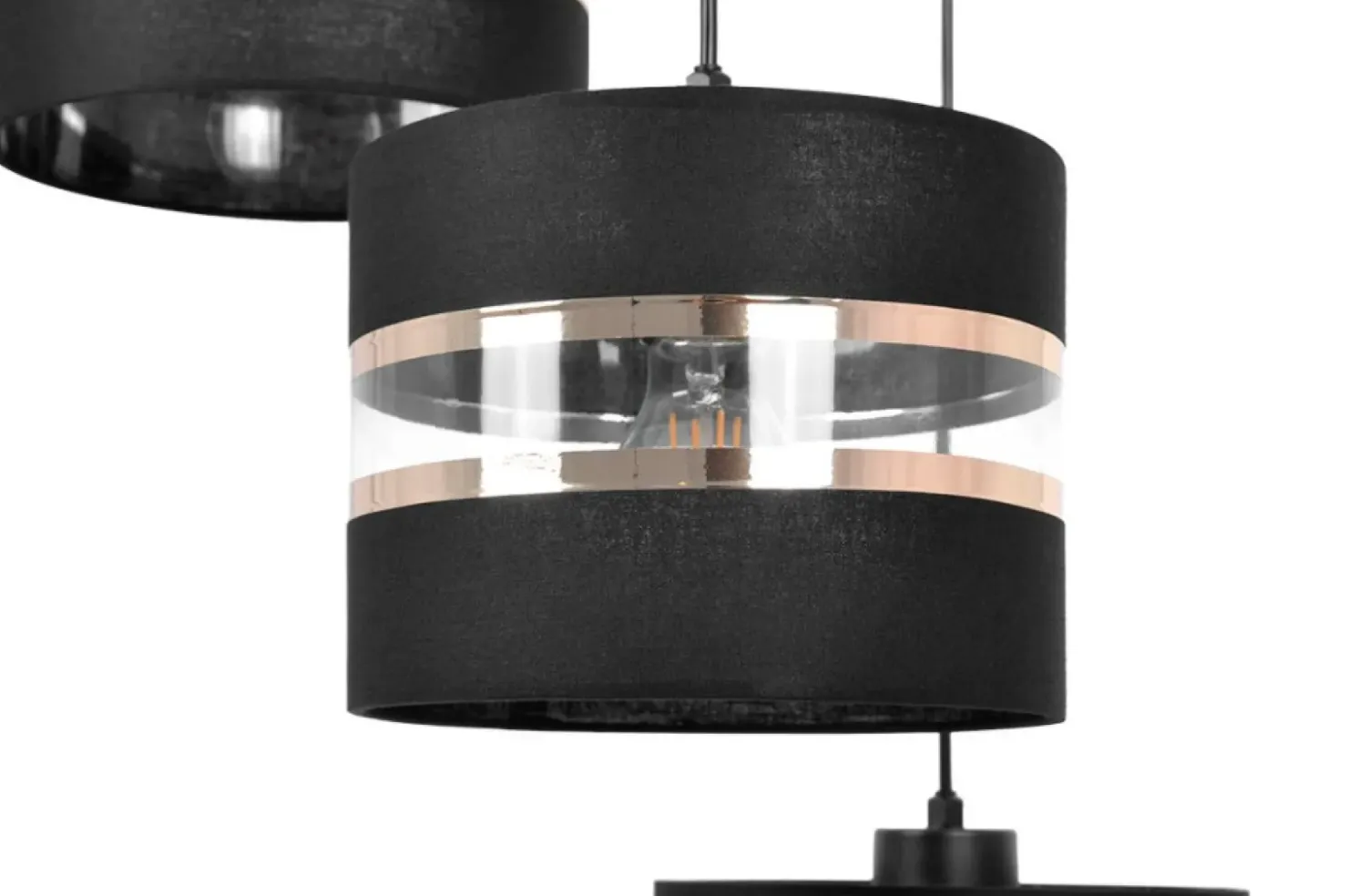Potrójna lampa wisząca, w kolorze czerni i złota K-5202 z serii NICEA*Sklep Kaja Discount