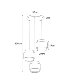Potrójna lampa wisząca z abażurami, do salonu K-5232 z serii GATO*Sklep Kaja Flash Sale