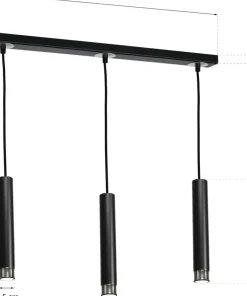 Discount Sklep Kaja Potrójna lampa wisząca z czarnymi tubami MLP6232 z serii DANI | Kaja Oświetlenie