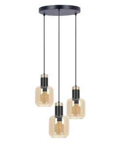 Potrójna lampa wisząca z dekoracyjnymi kloszami K-5267 z serii DOKA*Sklep Kaja Cheap