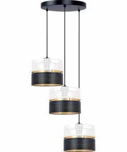 Potrójna lampa wisząca z dwukolorowymi abażurami K-5292 z serii VEGA*Sklep Kaja Discount