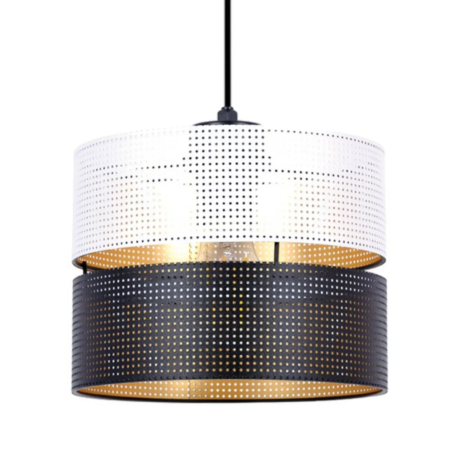Potrójna lampa wisząca z dwukolorowymi abażurami K-5292 z serii VEGA*Sklep Kaja Discount