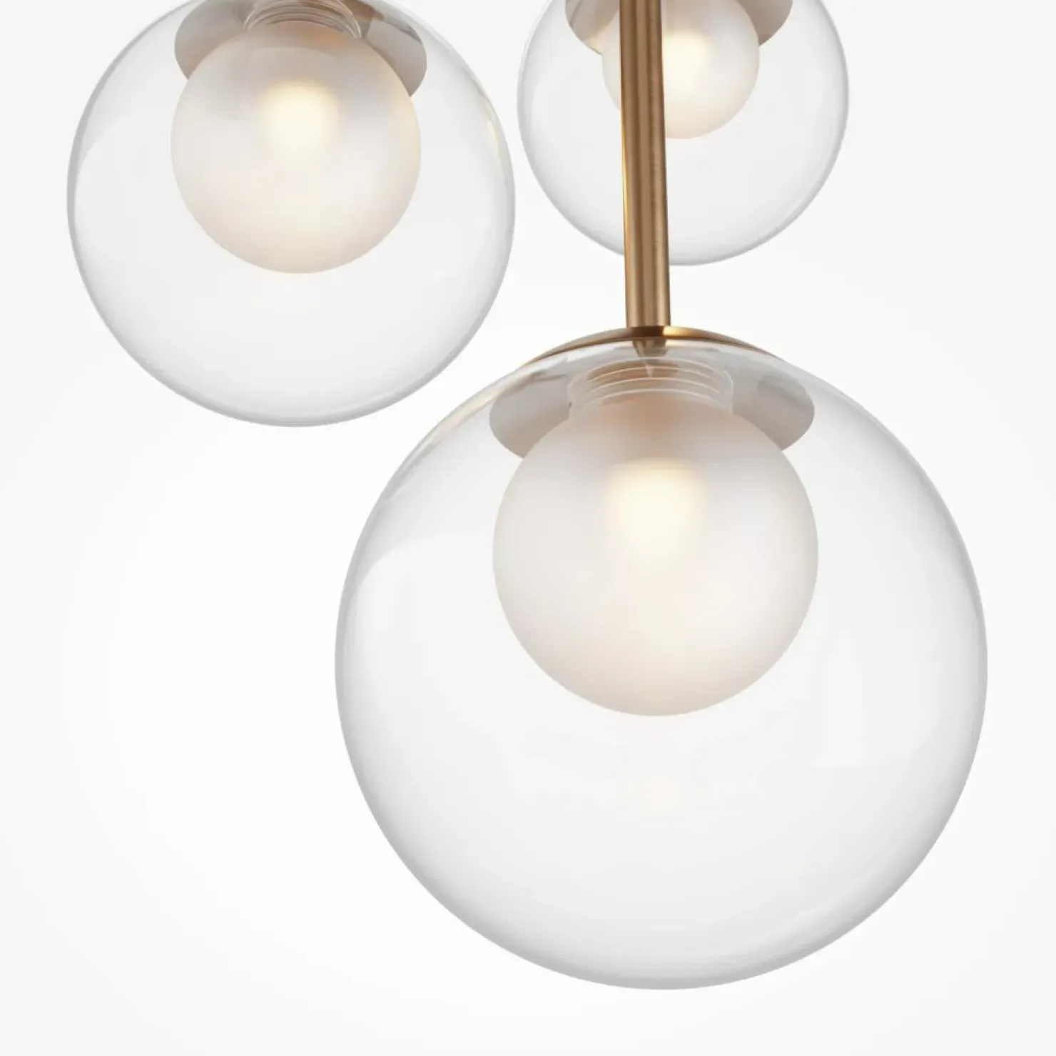 Store Sklep Kaja Potrójna lampa wisząca z kloszami MOD521PL-03G z serii BASIC FORM złoty