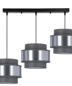 Store Sklep Kaja Potrójna lampa wisząca ze srebrnymi abażurami 33-18441 z serii HARE | Kaja Oświe szary