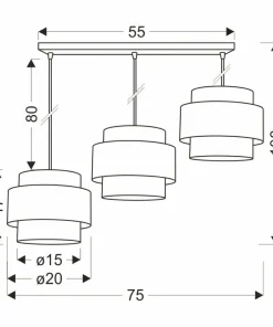 Store Sklep Kaja Potrójna lampa wisząca ze srebrnymi abażurami 33-18441 z serii HARE | Kaja Oświe szary