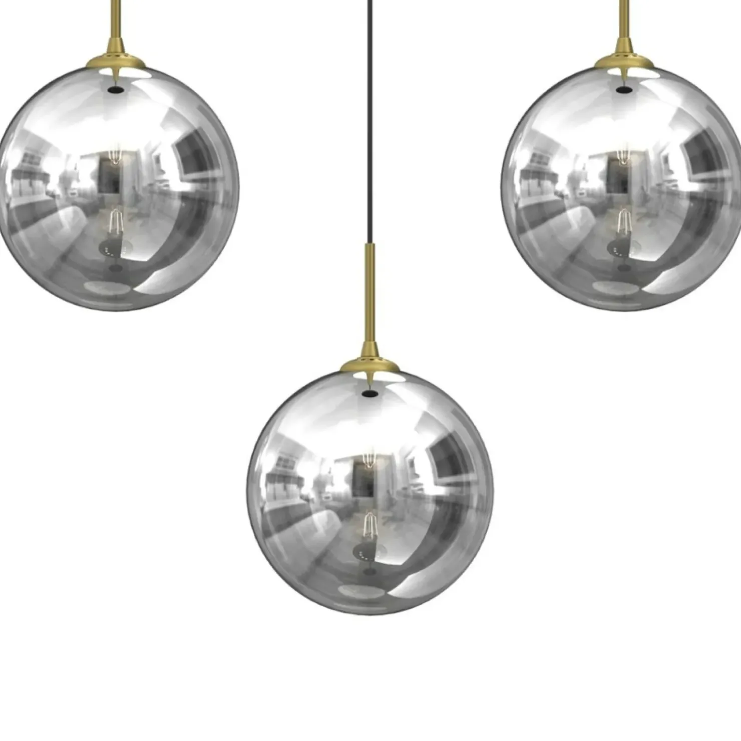 Best Sale Sklep Kaja Potrójna lampa wisząca ze złotą dekoracją MLP8415 z serii REFLEX | Kaja Oświetle