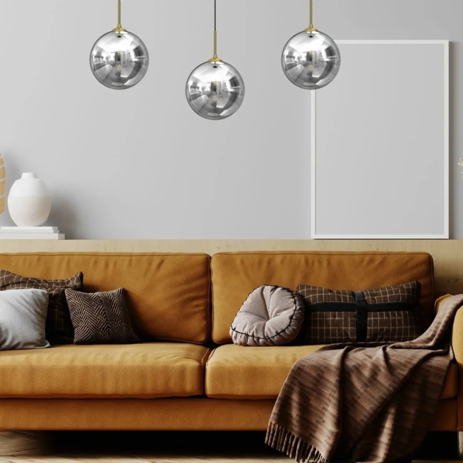 Best Sale Sklep Kaja Potrójna lampa wisząca ze złotą dekoracją MLP8415 z serii REFLEX | Kaja Oświetle