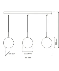 Best Sale Sklep Kaja Potrójna lampa wisząca ze złotą dekoracją MLP8415 z serii REFLEX | Kaja Oświetle