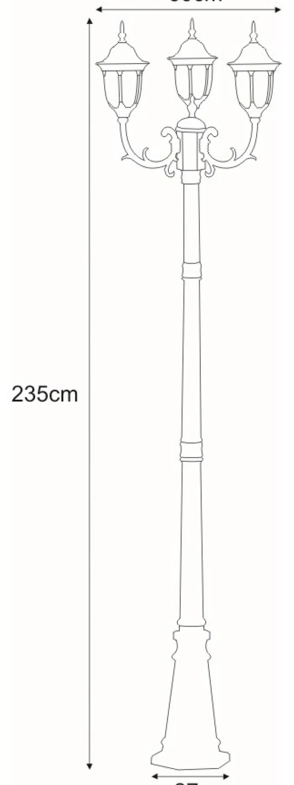 Potrójna zewnętrzna lampa K-7007A2/3N CZ/ZŁ VASCO | Kaja Oświetlenie*Sklep Kaja Discount