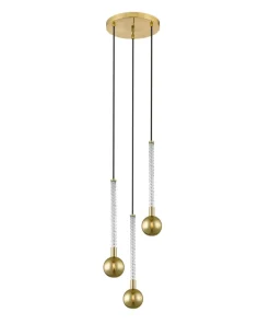 Shop Sklep Kaja Potrójna, złota lampa w stylu glamour P0583-03B-2GHF MIDA | Kaja