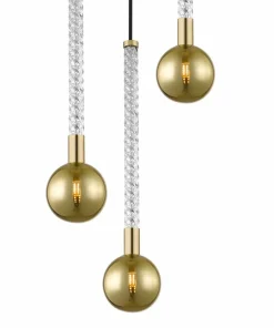 Shop Sklep Kaja Potrójna, złota lampa w stylu glamour P0583-03B-2GHF MIDA | Kaja