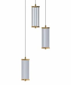 Discount Sklep Kaja Potrójna, złota lampa wisząca do salonu MD3147-3A-3GT CALLY | Kaja