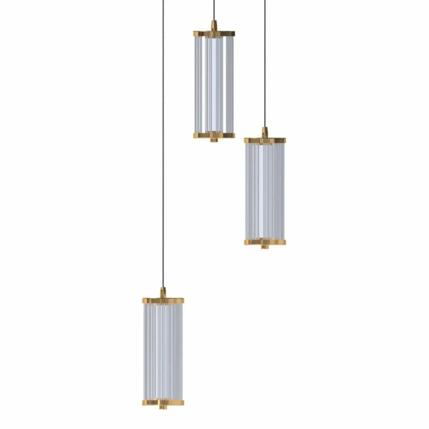 Discount Sklep Kaja Potrójna, złota lampa wisząca do salonu MD3147-3A-3GT CALLY | Kaja