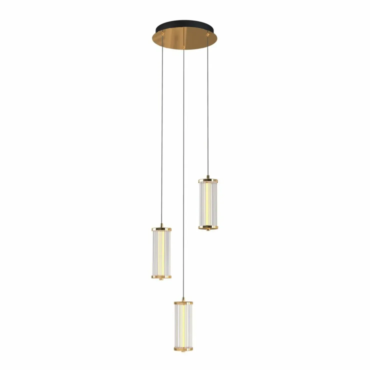 Discount Sklep Kaja Potrójna, złota lampa wisząca do salonu MD3147-3A-3GT CALLY | Kaja