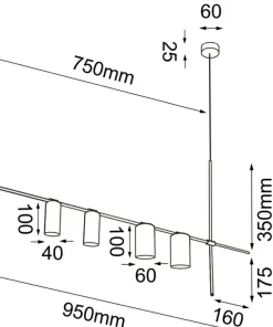 New Sklep Kaja Pozioma lampa wisząca do oświetlenia stołu ANT 7928 NAMASU | Kaja