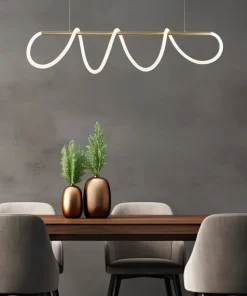 Shop Sklep Kaja Pozioma lampa wisząca LED nad wyspę kuchenną 20006PM-GD BALBO | Kaja