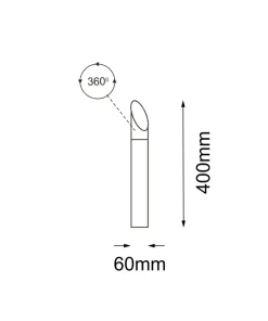 Prosta, antracytowa lampa ogrodowa 40cm ANT 9918 SAGA | Kaja*Sklep Kaja Outlet